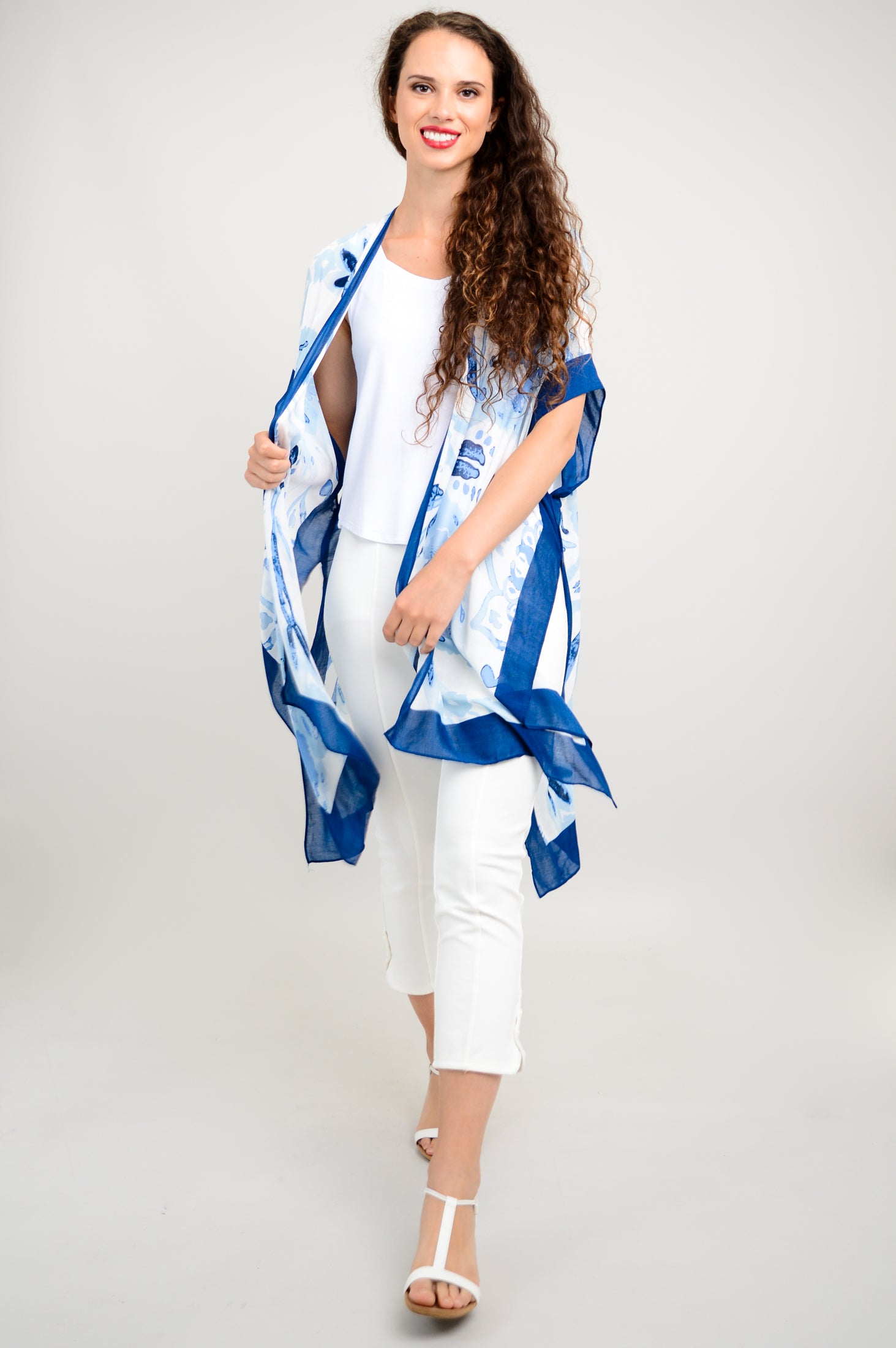 Darcy Blue Linen Dress - One Size Women's Casual Summer Dress for Beach, Vacation & Outdoor Wear