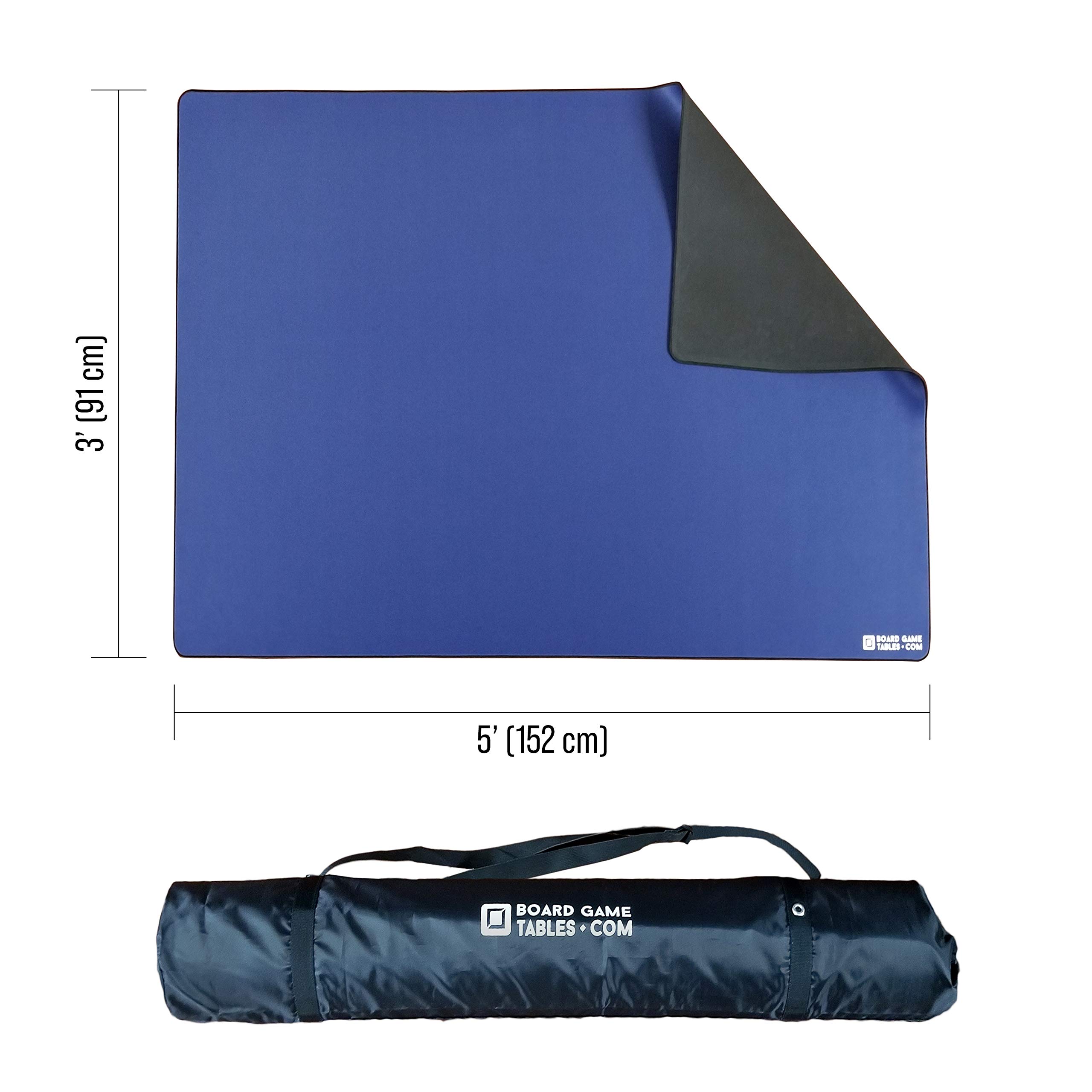 Premium 3'x5' Board Game Playmat - Thick Super Cushioned, Stitched Edge & Water Resistant Surface with Carrying Case - Perfect for Tabletop Games, Magic: The Gathering, Dungeons & Dragons, Poker & Card Games (Medium, Blue) - Ideal for Game Nights, Tournaments & Home Entertainment