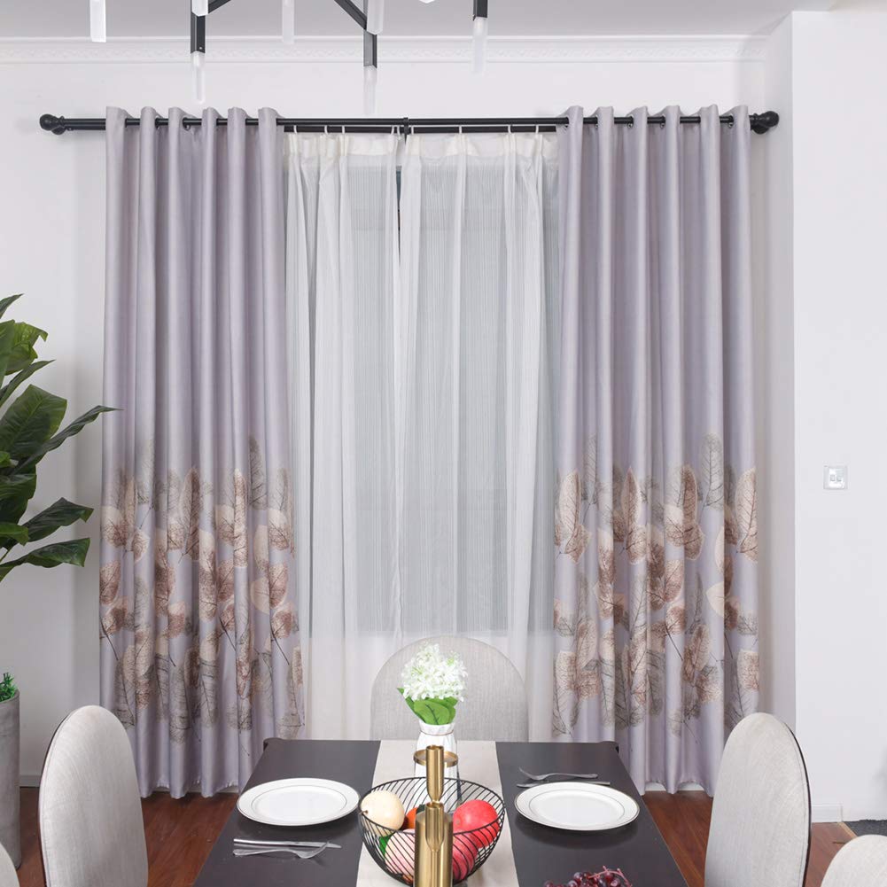 Eco-Friendly Polyester Bedroom Curtains - Heavy Duty Window Drapes for Home Decor, Light Blocking & Noise Reducing (Grey) - Perfect for Bedrooms, Living Rooms & Home Offices