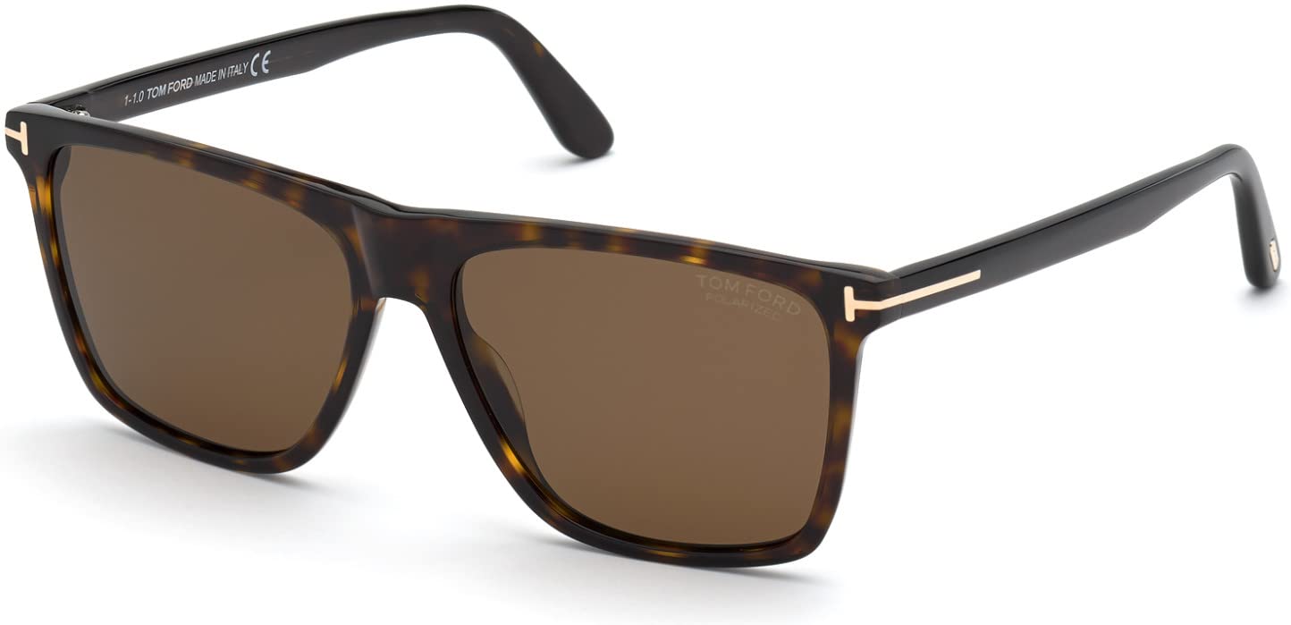 Tom Ford Fletcher FT0832 Square Sunglasses for Men - Premium UV Protection Polarized Lenses + iWear Eyewear Cleaning Kit Bundle | Stylish Designer Shades for Driving, Travel & Outdoor Activities