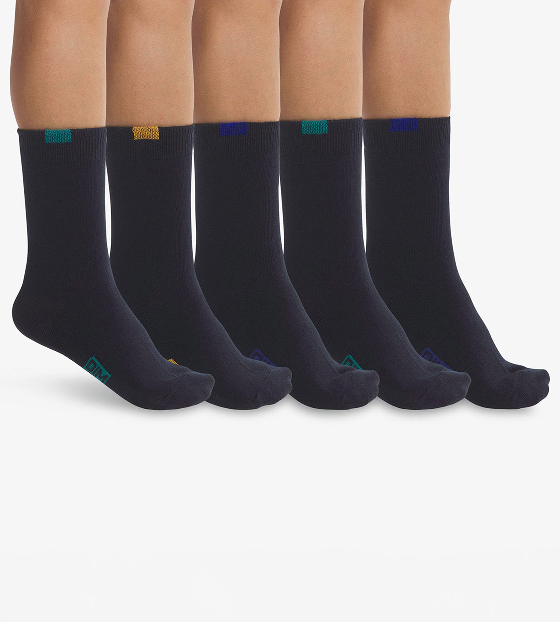 5 Pairs Kids Cotton Socks Navy Blue - Eco-Friendly & Soft for School, Sports & Everyday Wear