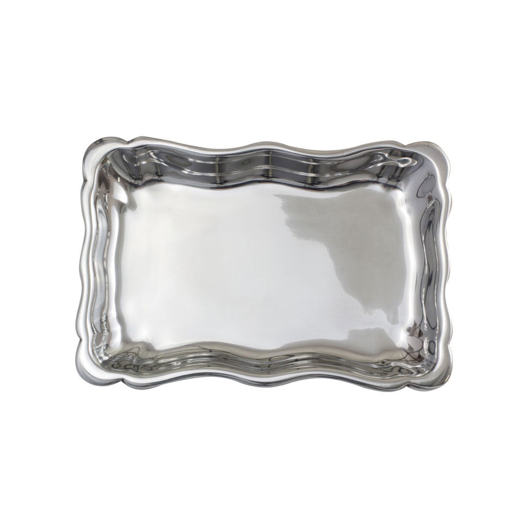 Antique Pewter Chippendale Style Small Serving Tray - Elegant Tea Tray for Afternoon Tea, Coffee Service & Home Decor