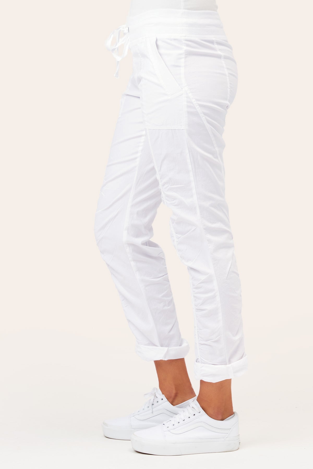 Jules Women's White Pants - Comfortable High-Waisted Stretch Trousers for Work, Office & Casual Wear | Perfect for Business Attire, Travel & Everyday Outfits