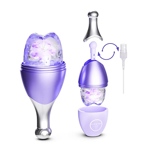 Glowing Ice Face Mold & Facial Roller for Skin Care - Silicone Ice Stick Reduces Pores & Fine Lines | Natural Skincare Beauty Tool for Face & Neck | Perfect for Morning Routine & Post-Workout Cooling (Lavender Purple)
