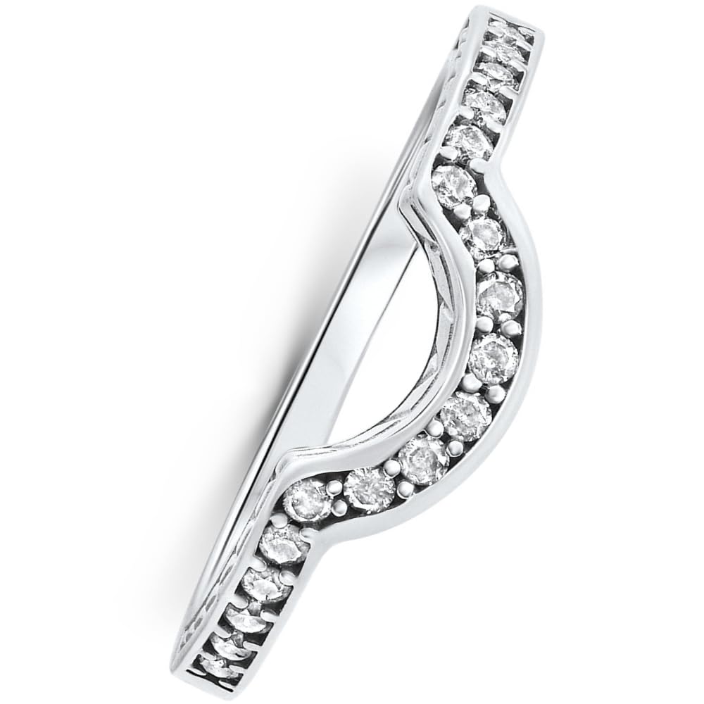 1/4 Carat Notched Wedding Ring Enhancer - Vintage Style Curved Bridal Band for Engagement & Anniversary Gifts - Perfect for Stacking Rings & Special Occasions