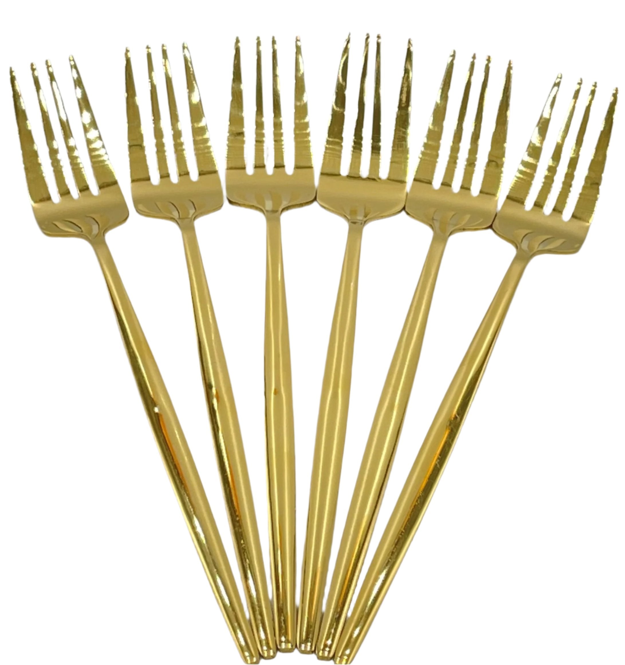 6-Piece Gold Dinner Fork Set - Elegant Stainless Steel Flatware for Dining, Parties & Special Occasions