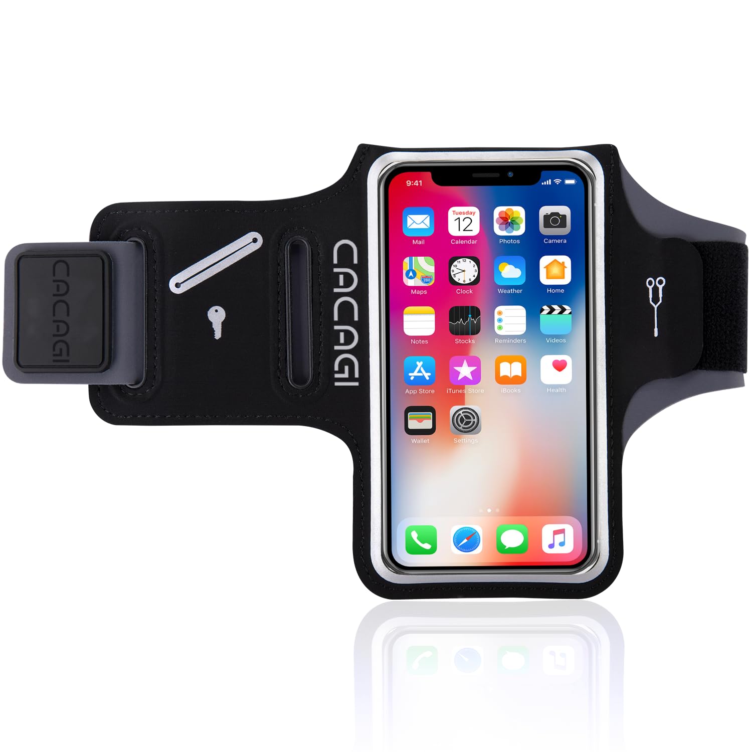 Sweatproof Running Armband for iPhone 15/14/13/12/11 Pro Max - Adjustable Phone Holder with Key Pocket & Card Slot - Perfect for Workout, Jogging, Gym & Outdoor Activities