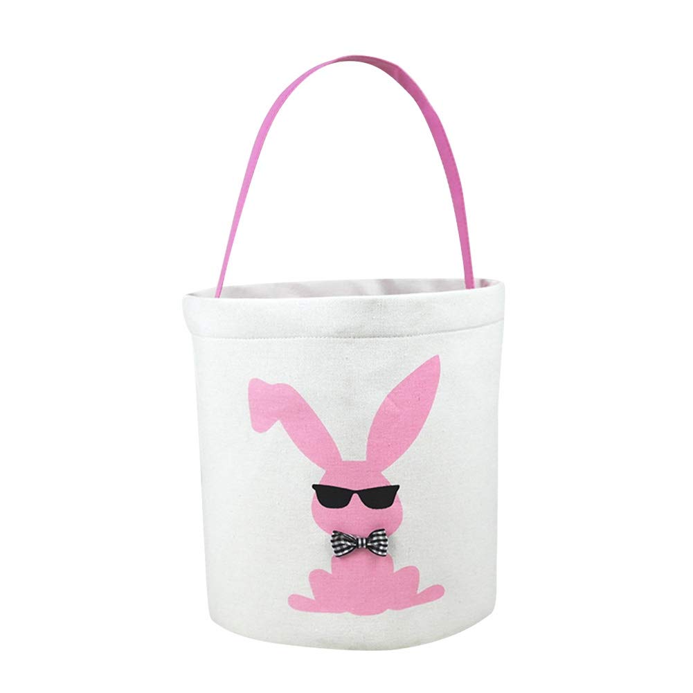 Forart Easter Bunny Bags - Easter Bunny Baskets for Kids, Easter Egg Hunt Basket with Bunny Canvas Tote - Perfect for Carrying Eggs, Candy & Gifts - Great for Easter Celebrations, Egg Hunts & Spring Parties