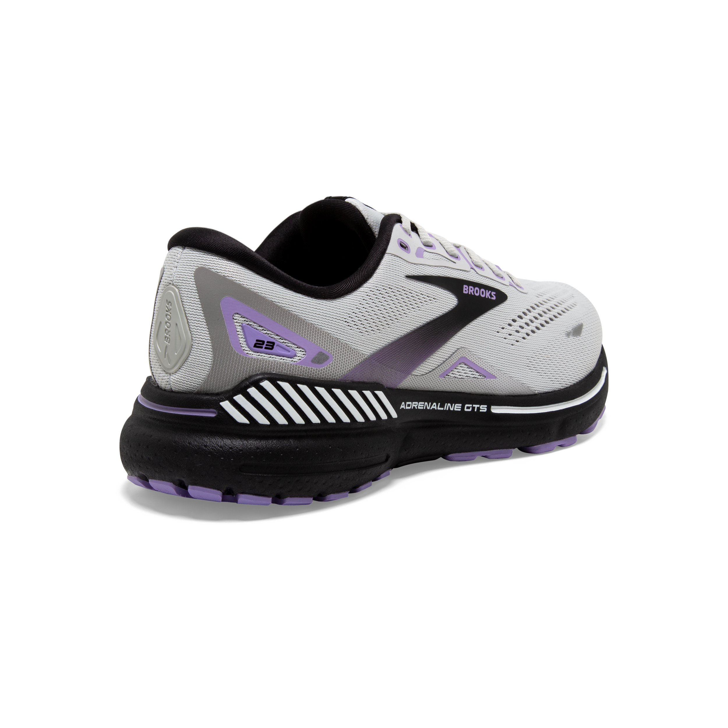 Brooks Adrenaline GTS 23 Women's Running Shoes - Grey/Black/Purple - D Width - Stability & Support for Road Running, Jogging, Workouts & Daily Wear