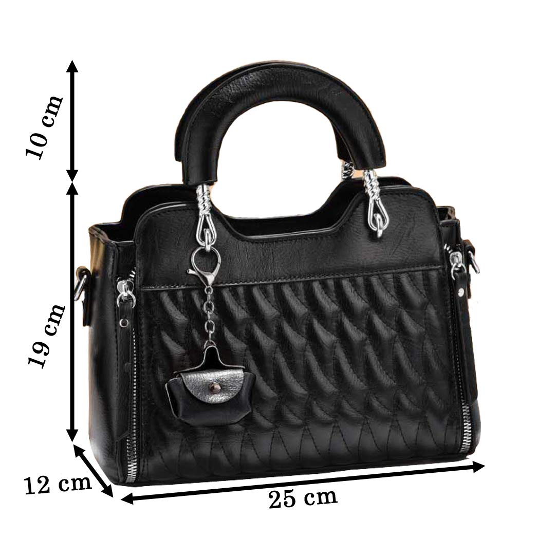MEZON Genuine PU Leather Women's Handbag - Stylish Top Handle Shoulder Tote Purse for Work, Travel & Everyday Use