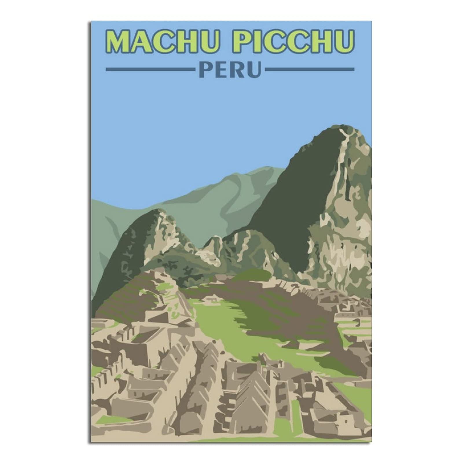 Vintage Machu Picchu Travel Poster - Peru Mountain Canvas Wall Art for Living Room, Bedroom & Office Decor - Perfect Birthday Gift for Travel Lovers | Home & Office Decoration