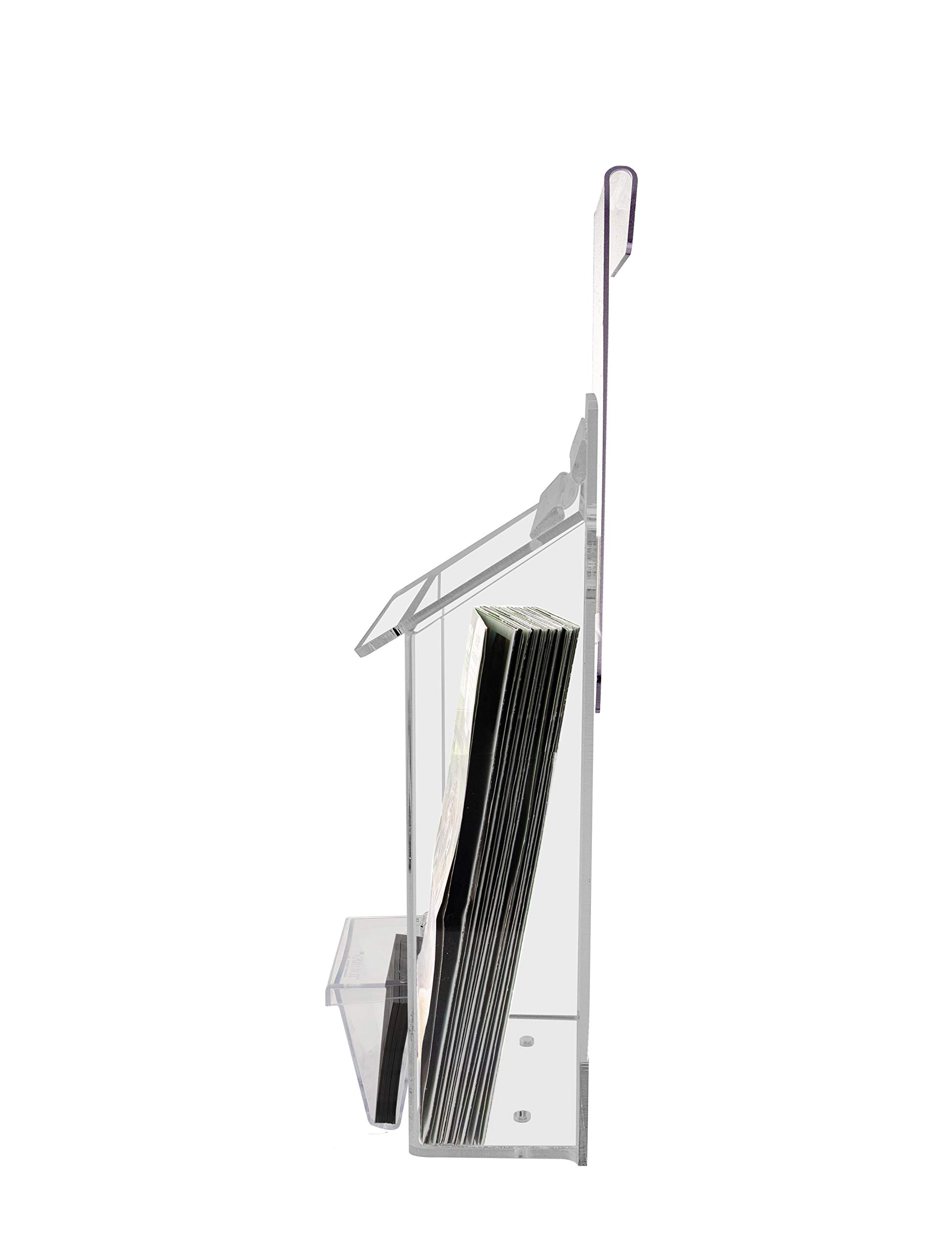 4 Pack Clear Acrylic Brochure Holders with Window Hook - Holds 3.5