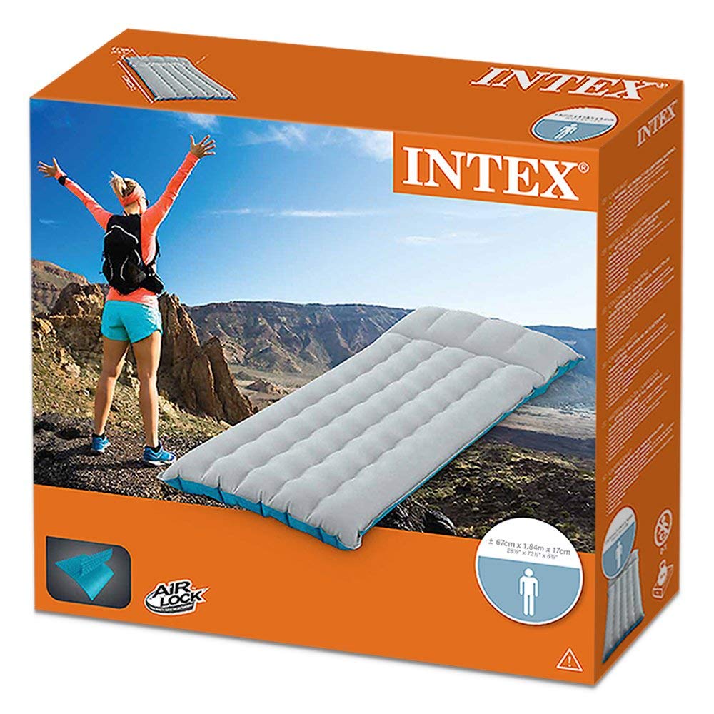 Intex Inflatable Camping Mat - Lightweight Air Mattress for Outdoor Camping, Hiking & Backpacking - Portable Sleeping Pad for Tents, RVs & Travel
