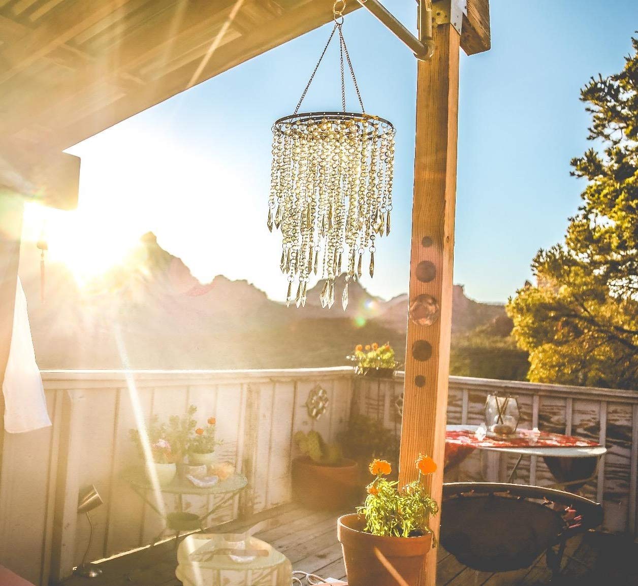 Sparkling Mini Chandelier with Acrylic Droplets - Wedding & Home Decor