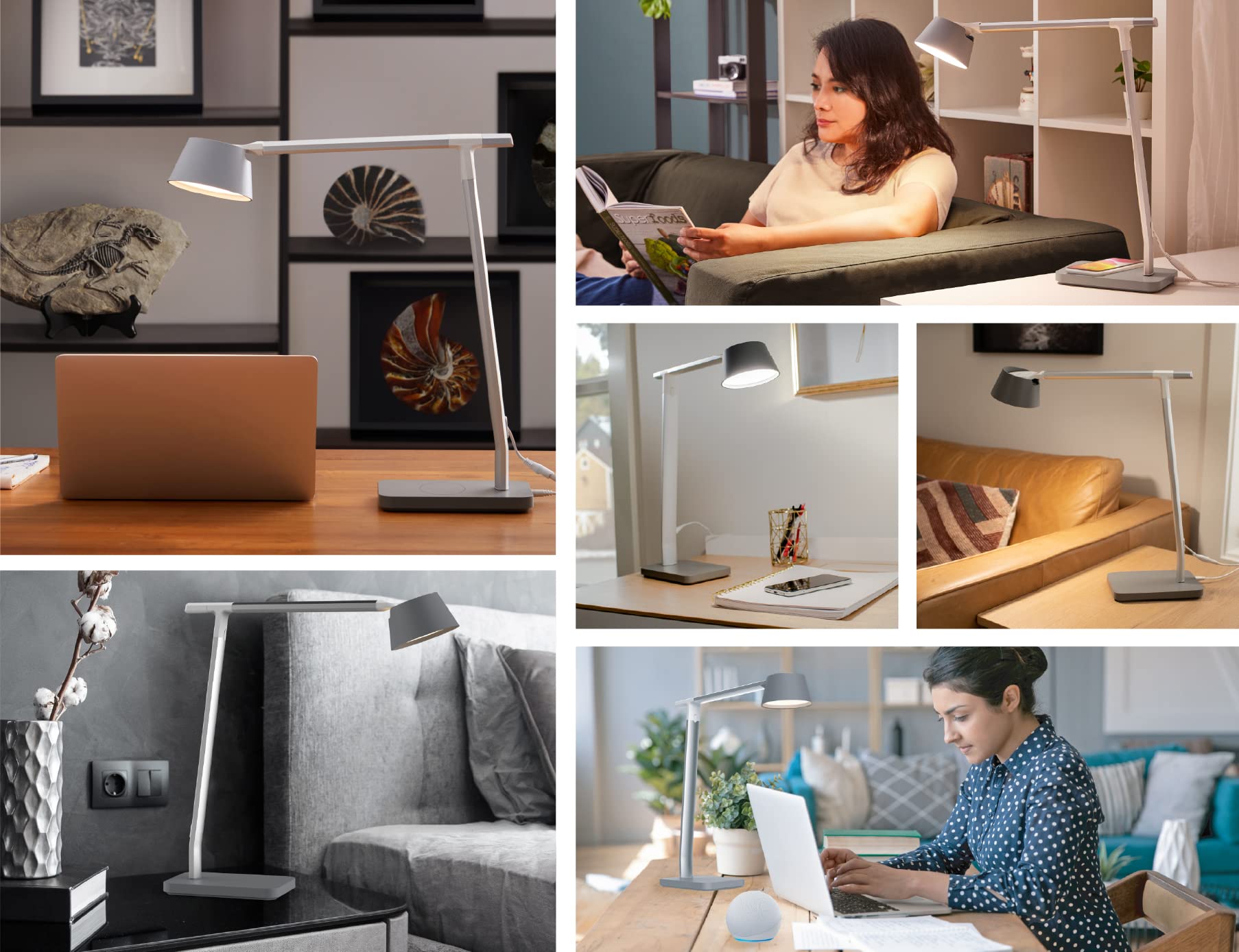 BLACK+DECKER Verve Designer Smart Desk Lamp with Alexa, Auto-Circadian Mode, 16M RGB Colors & Qi Wireless Charger - Perfect for Home Office, Gaming Setup and Nightstand Lighting