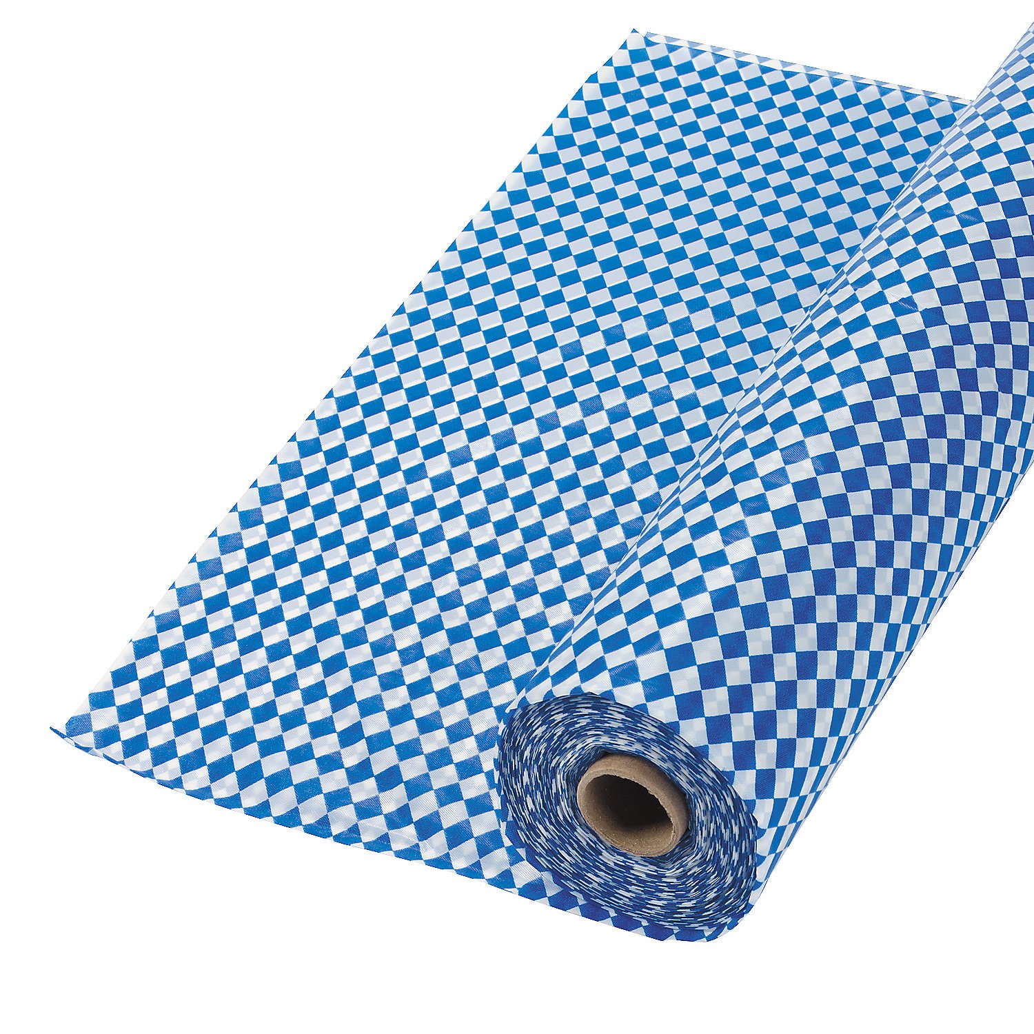 Blue & White Argyle Tablecloth Roll (100ft) - Oktoberfest & Party Decor