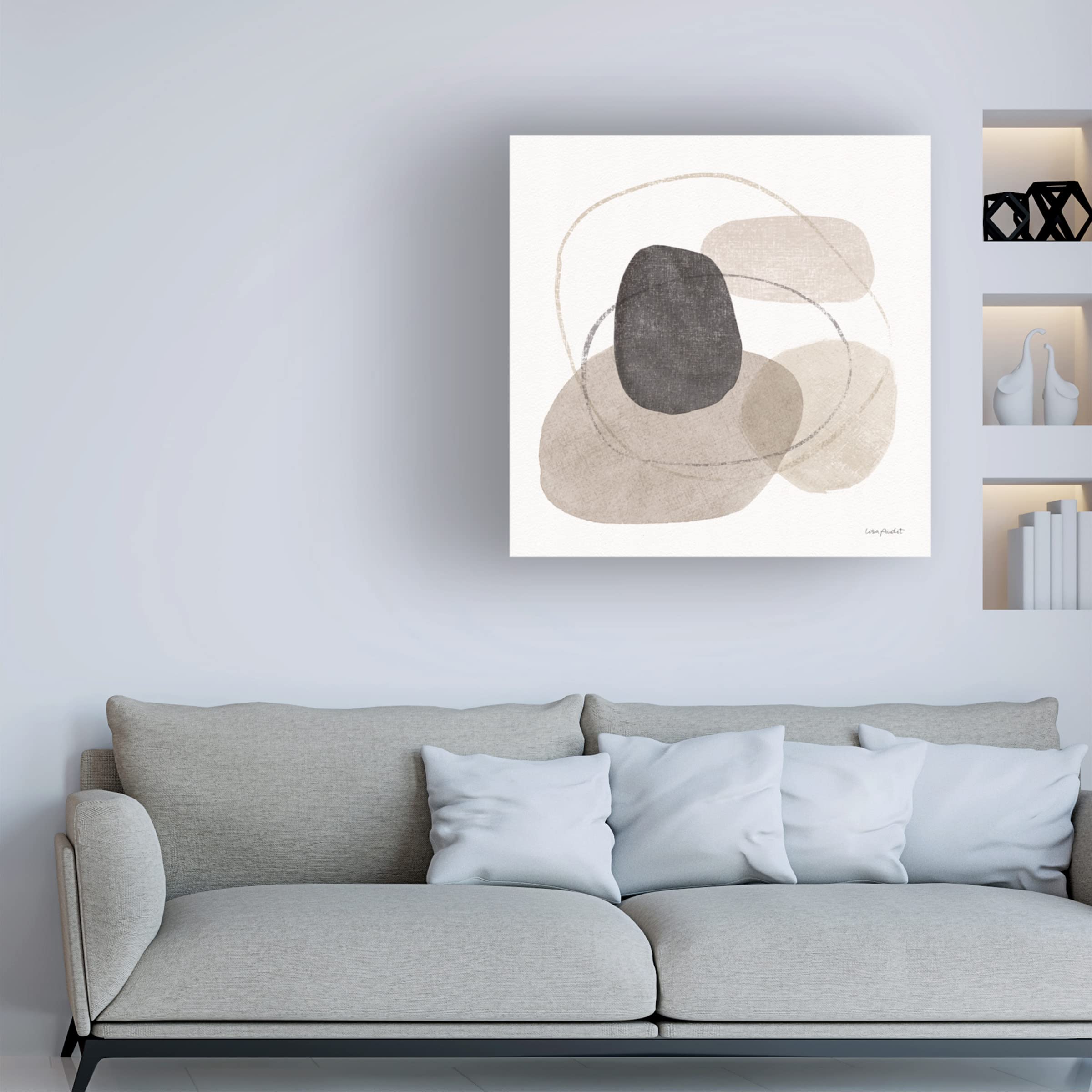 Trademark Fine Art 'Think Neutral 10' Canvas Wall Art by Lisa Audit - Modern Abstract Painting for Living Room, Bedroom & Office Decor