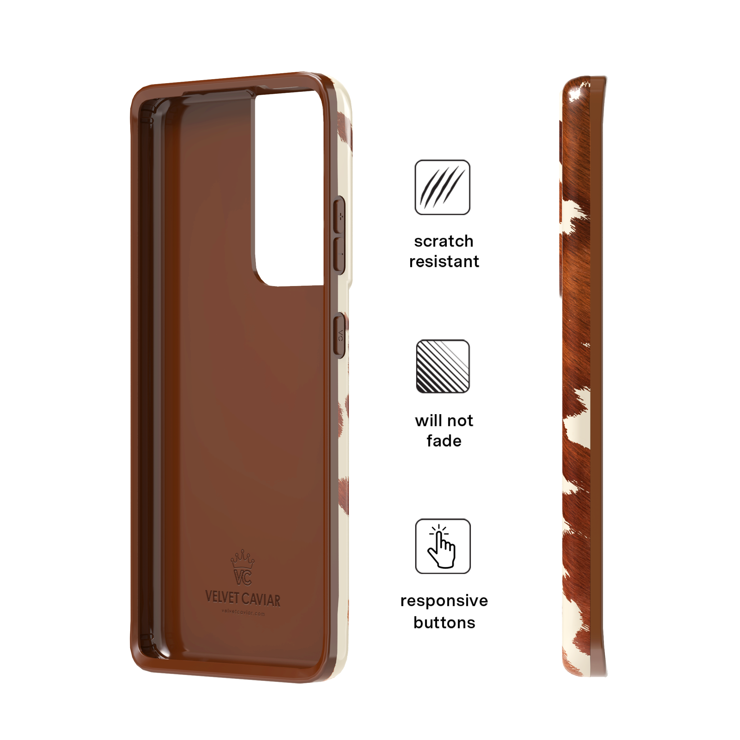Premium Samsung Phone Case with Cocoa Cow Print - Durable Protection for Everyday Use | Perfect for Work, School & Travel