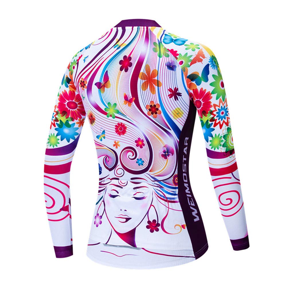 Women's Long Sleeve Cycling Jersey - Breathable Bike Shirt with Pockets for Road Biking & Outdoor Sports | Perfect for Autumn Rides, Commuting & Fitness Training
