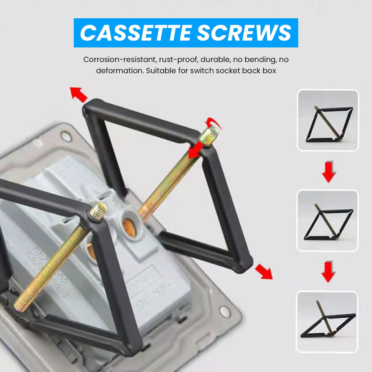 Serplex® 10Pcs Universal 86 Type Switch Socket Cassette Repair Kit - Wall Mount Outlet Repair Tool for Electrical Base Box, Switch Bottom Box & Wall Socket Maintenance | Ideal for Home DIY Electrical Repairs and Professional Electrician Use
