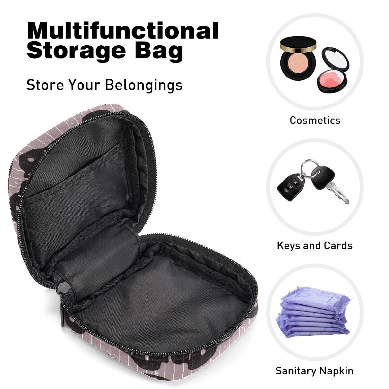 Menstrual Hygiene Pouch - Waterproof Travel Organizer Bag for Pads, Tampons & Menstrual Cups | Perfect for School, Gym, Work & On-the-Go | Compact & Discreet Period Essentials Storage