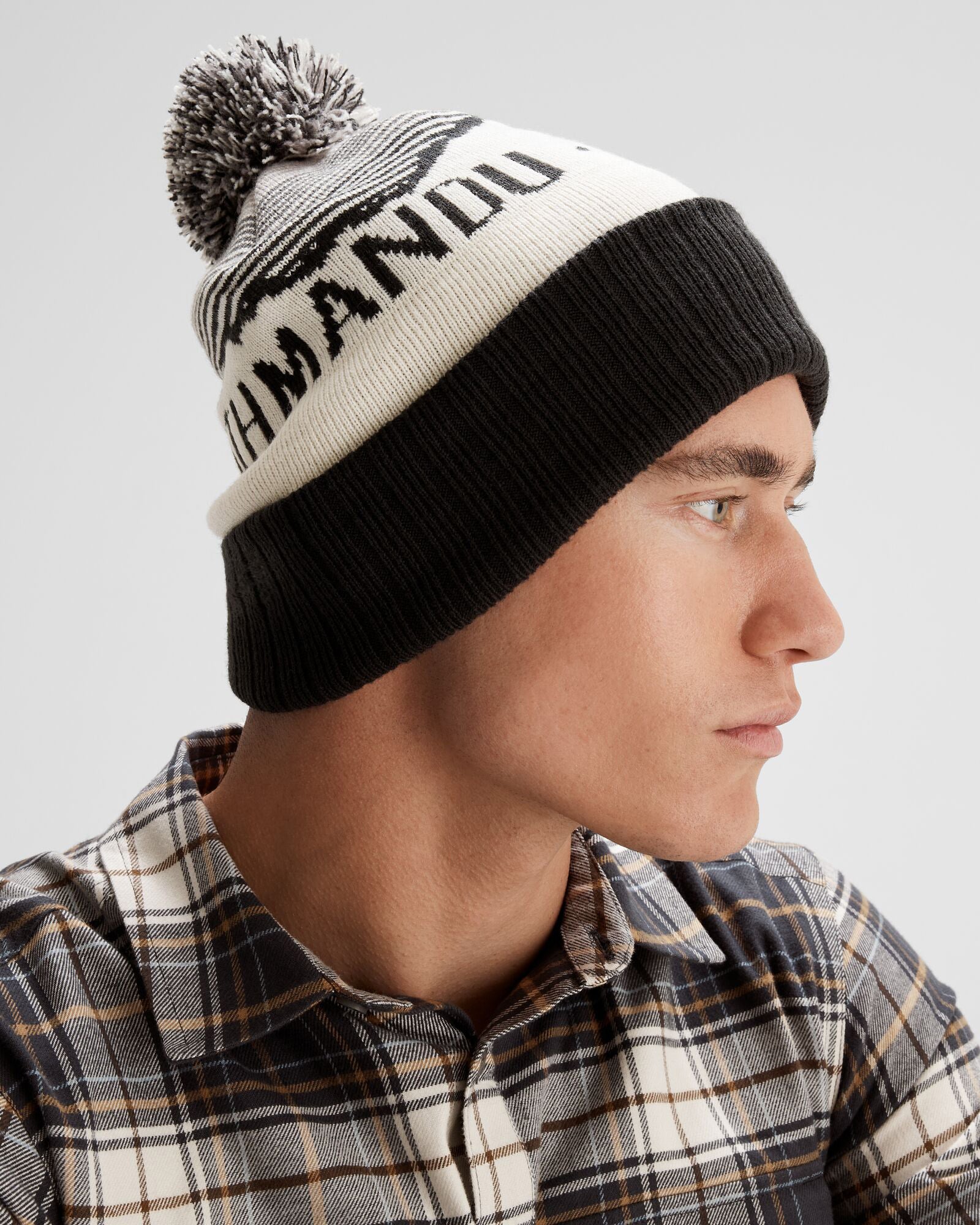MTN Skies Pompom Beanie - Soft Winter Knit Hat for Women & Men - Black, White, Grey - Warm Fleece Lined Beanie for Cold Weather, Outdoor Activities & Casual Fashion