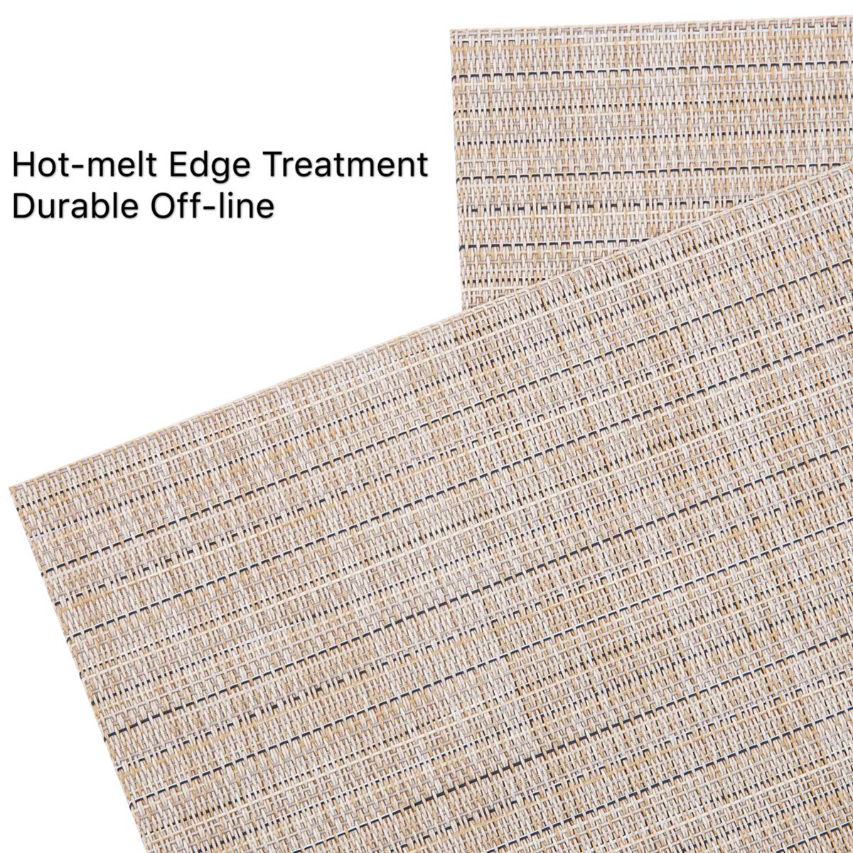 Myir JUN Set of 8 Non-Slip Heatproof Woven Placemats - Washable PVC Table Mats for Dining Room, Kitchen, and Office (Beige) | Perfect for Everyday Meals, Dinner Parties, and Home Decor