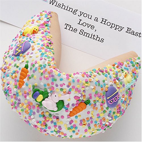 Giant Gourmet Fortune Cookies with White Chocolate Coating - Hand-Dipped Easter Decorated Cookies for Parties, Gifts & Celebrations