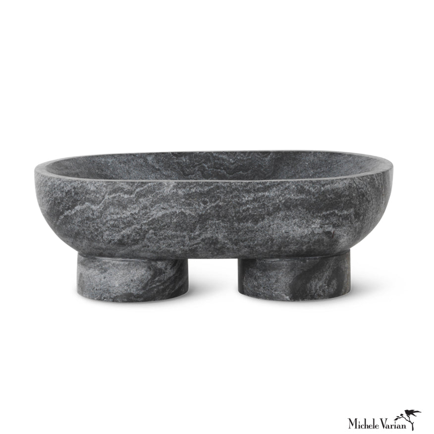 Premium Black Marble Alza Bowl – Elegant Serving Bowl for Salads, Fruits, Snacks – Perfect for Dining, Entertaining & Home Decor