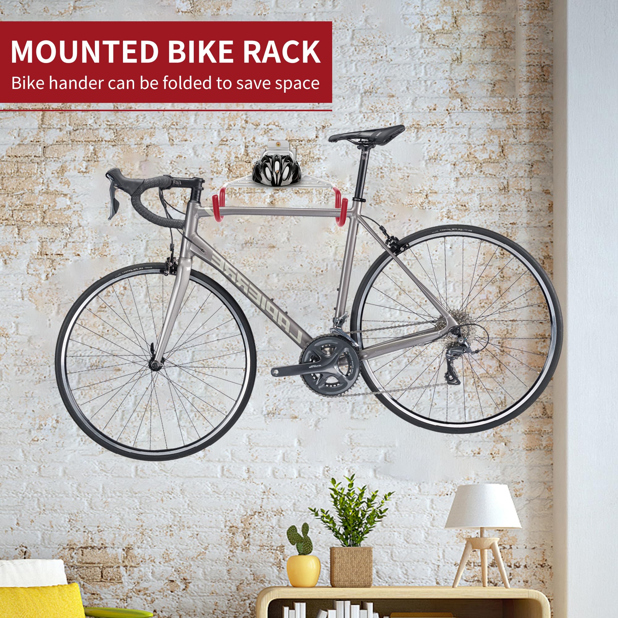 Jonkehai 2-Pack Bike Wall Mount Rack - Heavy Duty Garage Bike Hanger Hook for Indoor Bicycle Storage, Horizontal Space Saving Bike Rack for Home, Apartment, or Garage Organization (Perfect for Small Spaces & Bike Enthusiasts)