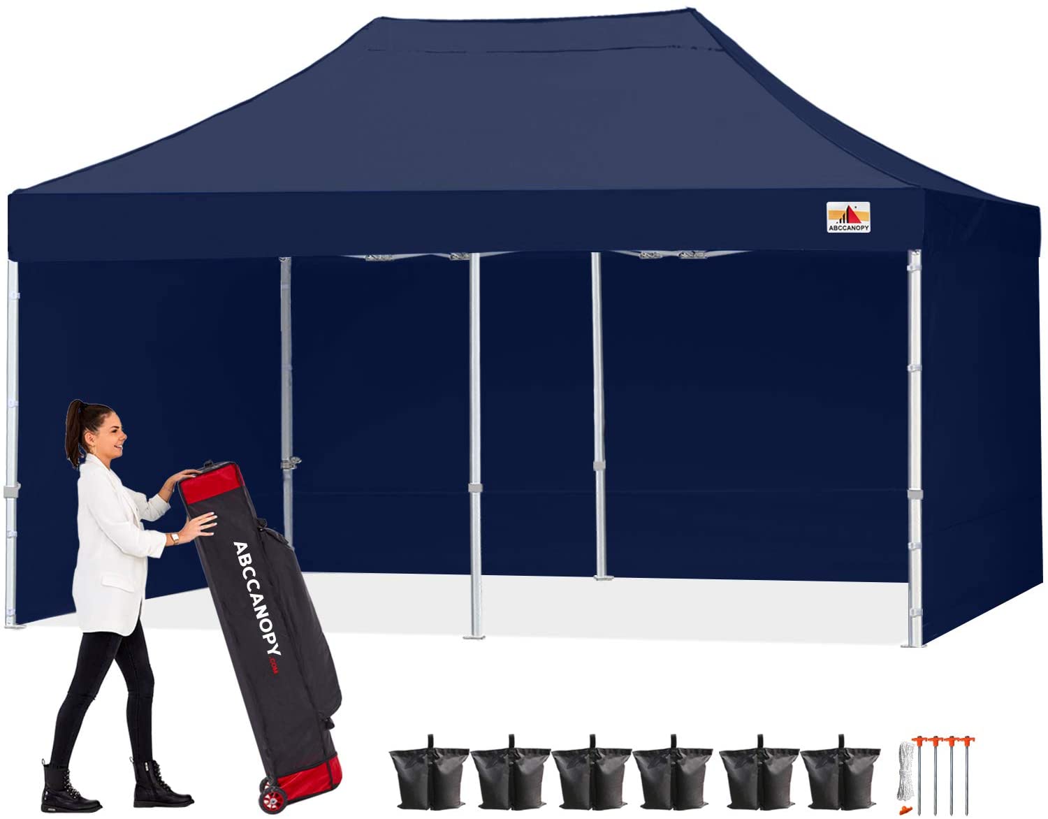 ABCCANOPY S1 Commercial Pop Up Canopy Tent 10x10/10x15/10x20 with Sidewalls - Heavy Duty Outdoor Shelter for Events, Markets & Camping