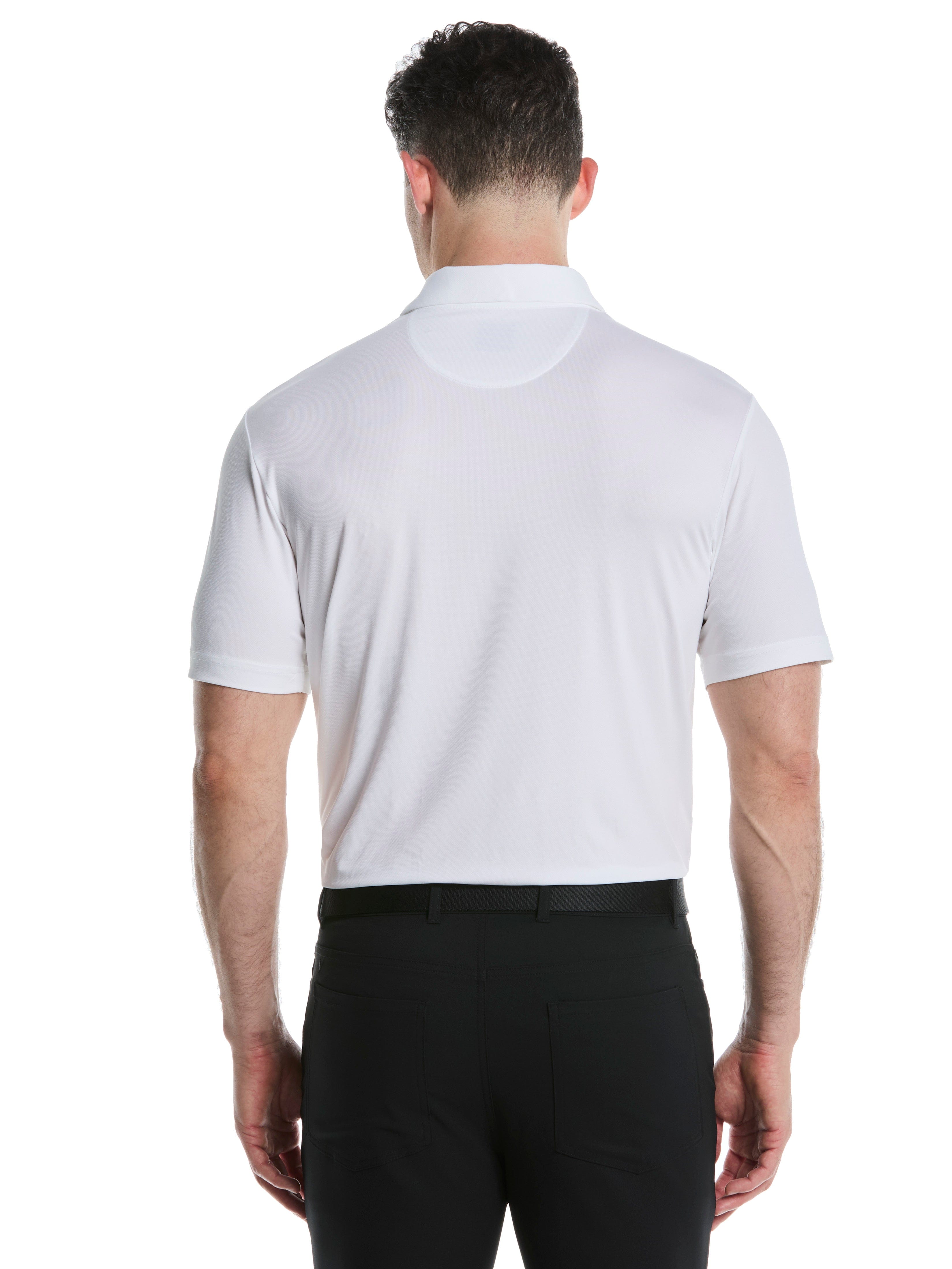 Men's Micro Hex Solid Golf Polo Shirt - Breathable Quick-Dry Performance Tee for Golf, Casual Wear & Outdoor Activities