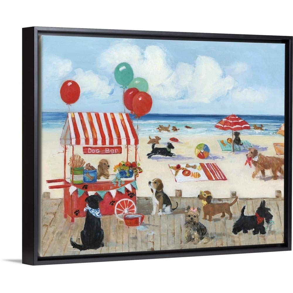 Beach Bark Park Black Float Frame Canvas Art - Modern Wall Decor for Living Room, Bedroom & Office - Perfect for Coastal & Nautical Home Decor