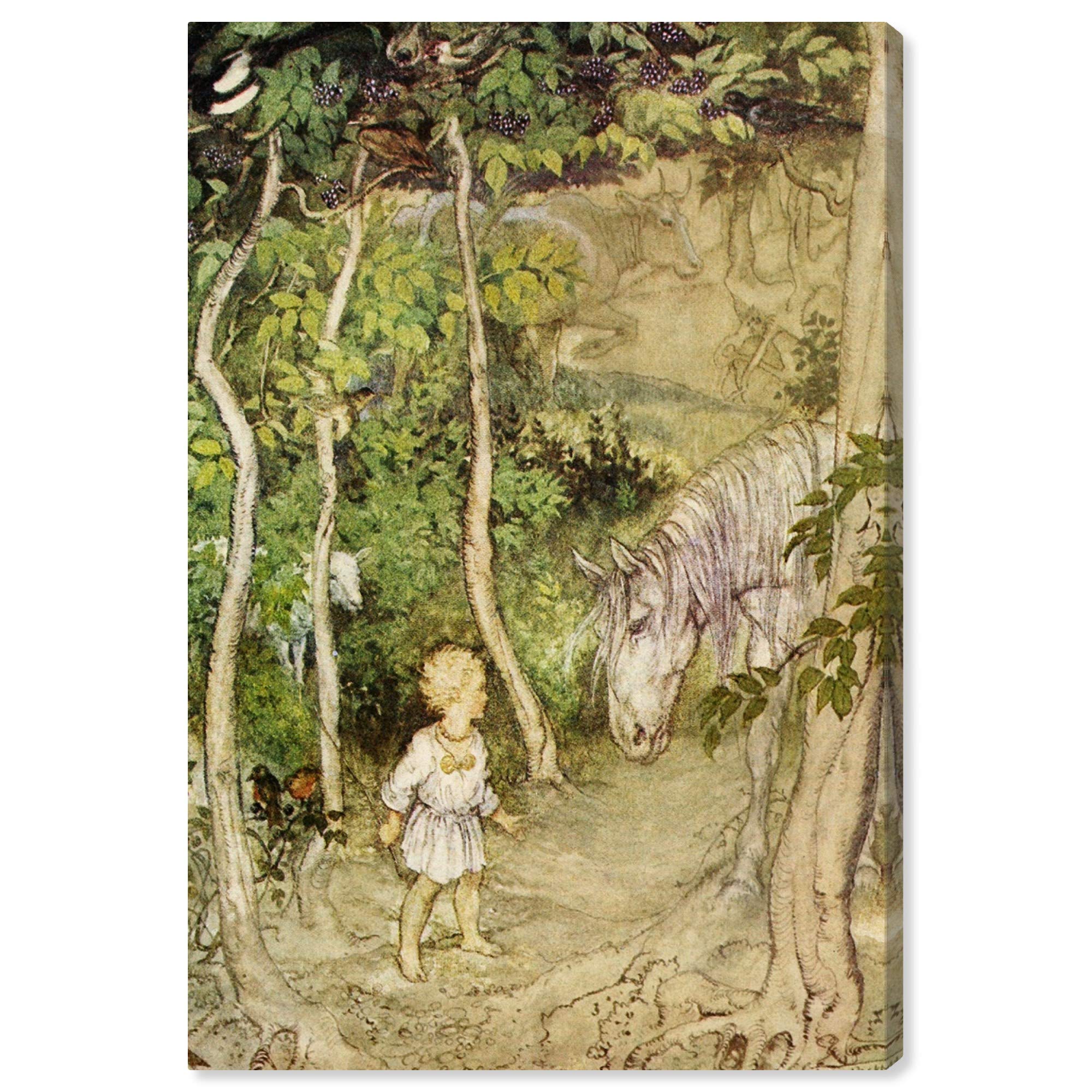 Oliver Gal Artist Co. Magic Stallion Fantasy Wall Art Canvas Print - 30x45 Inch Kids Room Decor, Green & White Nursery Artwork for Boys & Girls Bedroom | Perfect for Children's Playroom, Baby Shower Gift & Fantasy Themed Nursery