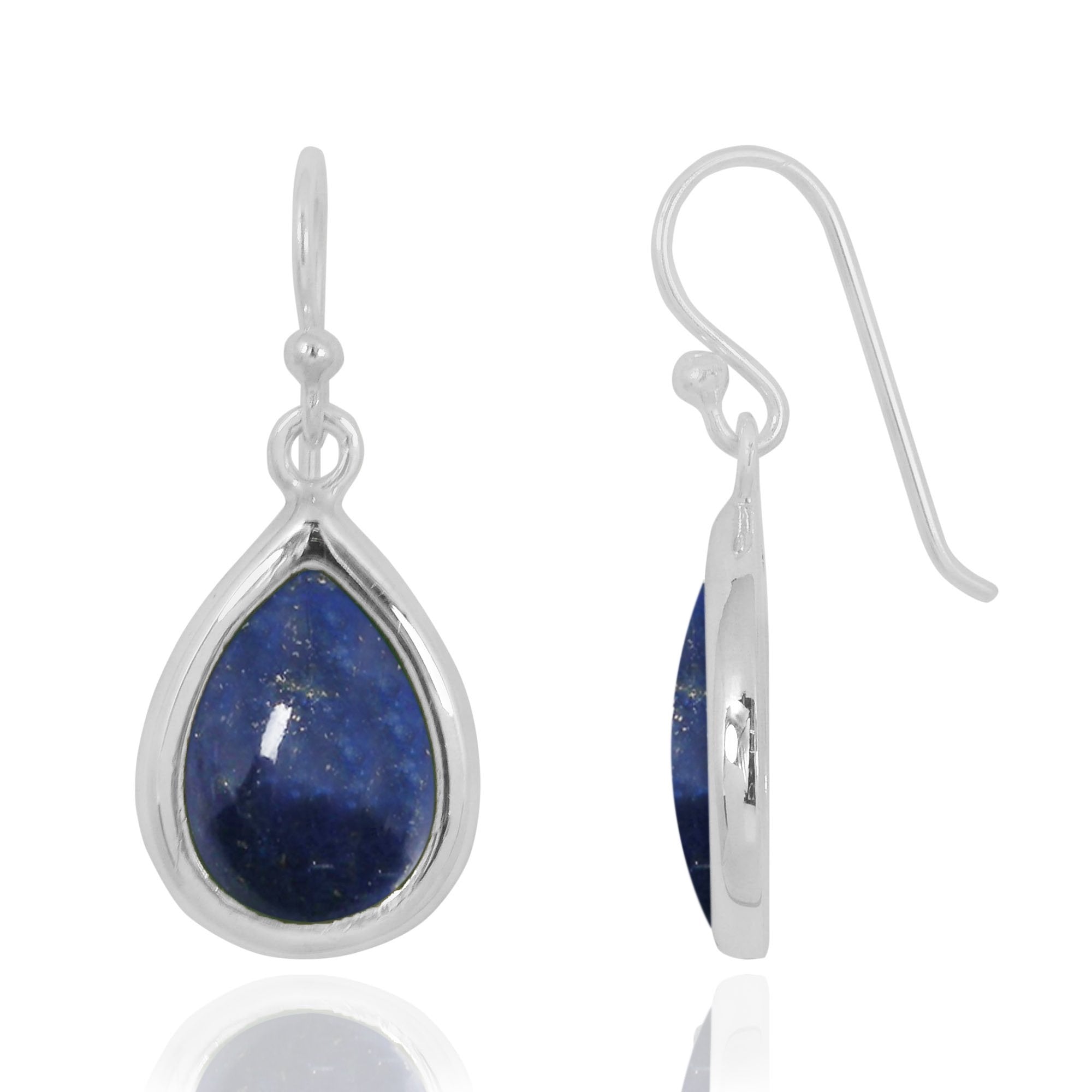 Lapis Lazuli Oxidized Silver Drop Earrings for Women - Handmade Bohemian Jewelry for Parties, Weddings & Special Occasions