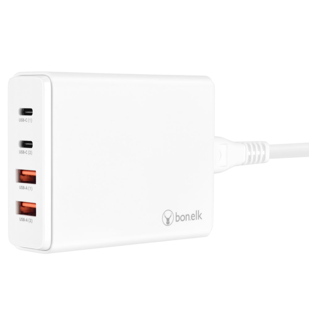 Bonelk 65W Desktop Charger with 2 USB-C & 2 USB-A Ports - Fast Charging for Phones, Tablets & Laptops | Perfect for Home, Office & Travel