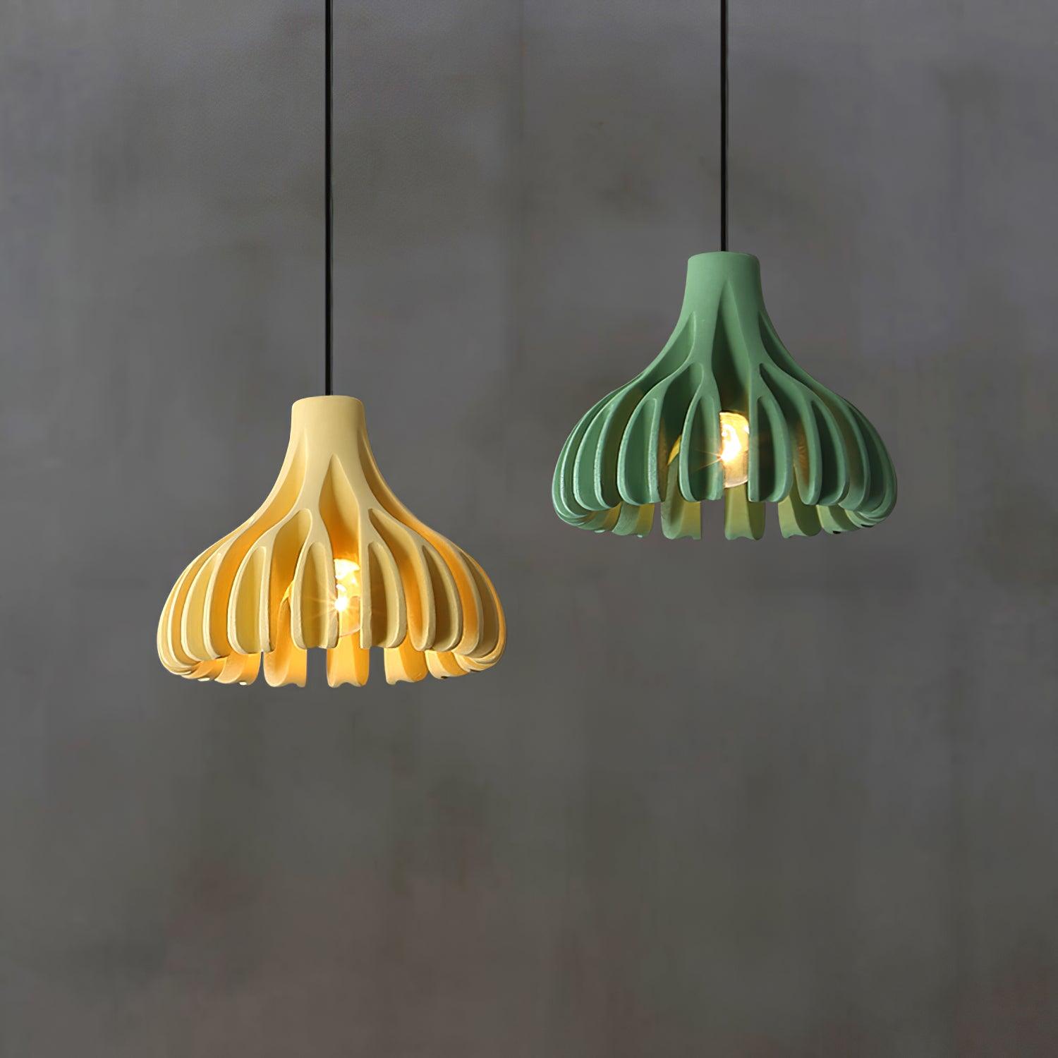 Handmade Coral Resin Pendant Light - Modern Boho Ceiling Lamp for Living Room, Bedroom & Dining Room Decor - Unique Hanging Light Fixture for Home Interior Design