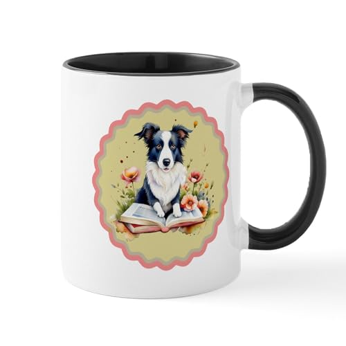 White/Black Inside - Border Collie Book Lover Mugs
