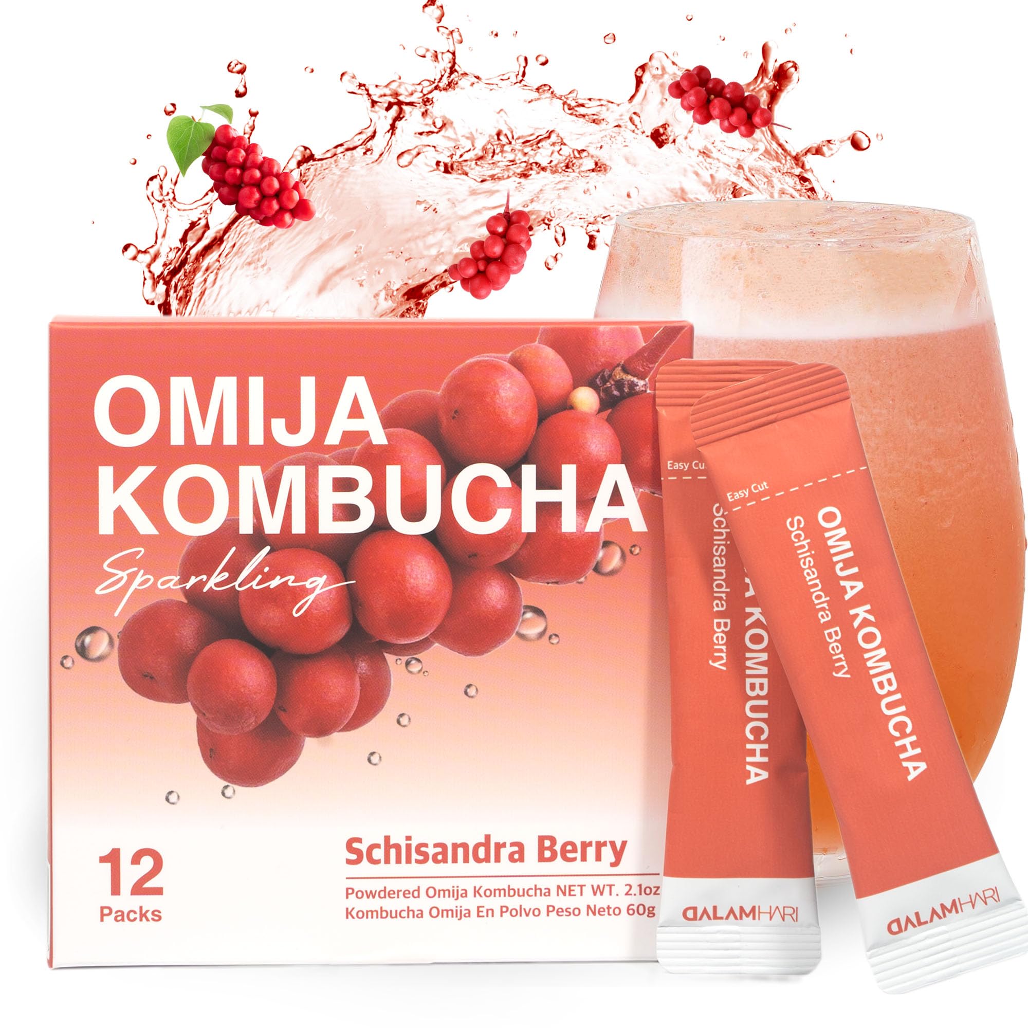 Organic Super Kombucha Powder with Schisandra Berry & Adaptogens | Sugar-Free Probiotic Drink | Korean Omija Tea for Gut Health & Immunity Boost | Perfect for Wellness Routines, Detox & Energy Support