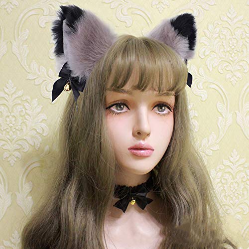 Fxaelian Animal Fox Cat Dog Ears Headband - Adjustable Cute Faux Fur Cosplay Costume Accessories for Halloween, Cosplay Parties, Anime Conventions and Pet Dress Up