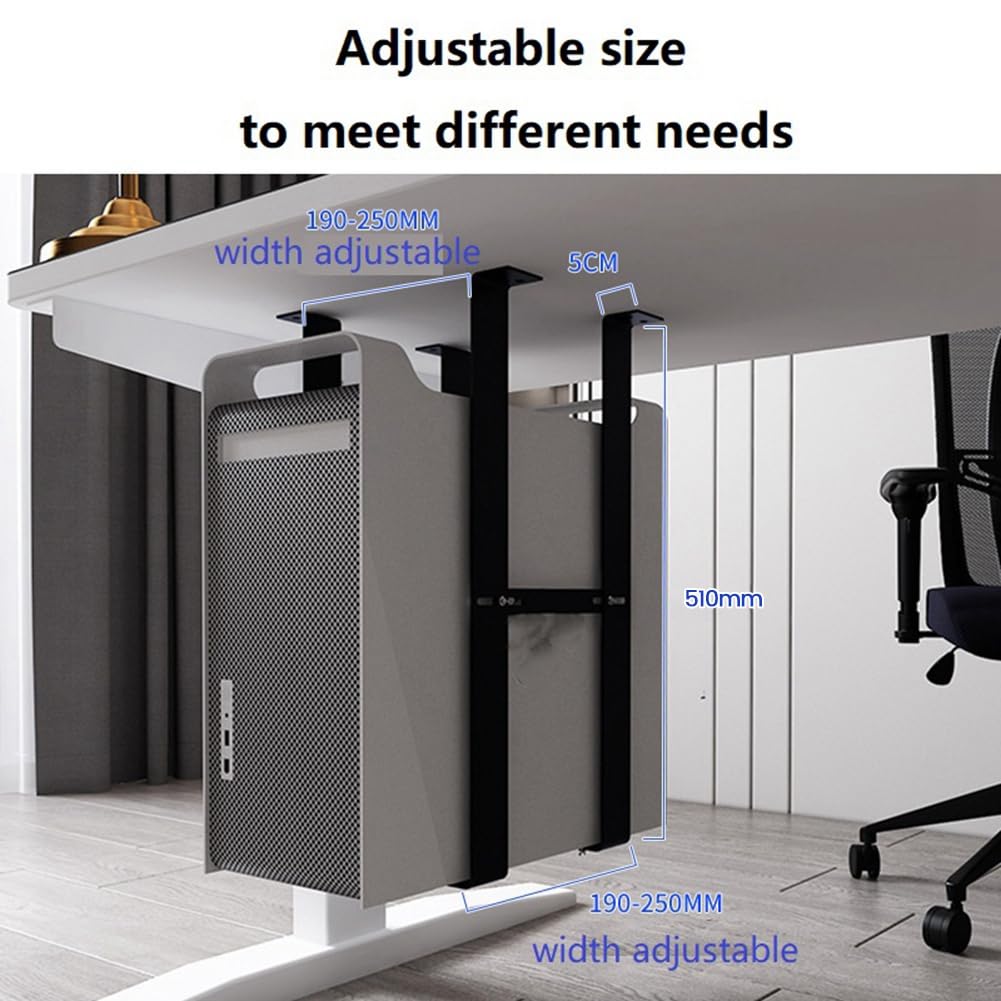 Bonkshire Under Desk PC Mount Bracket - Heavy Duty Computer Case Holder for Gaming PC, Workstation & Server (Black) | Space-Saving Solution for Home Office, Gaming Setup & Data Center Organization