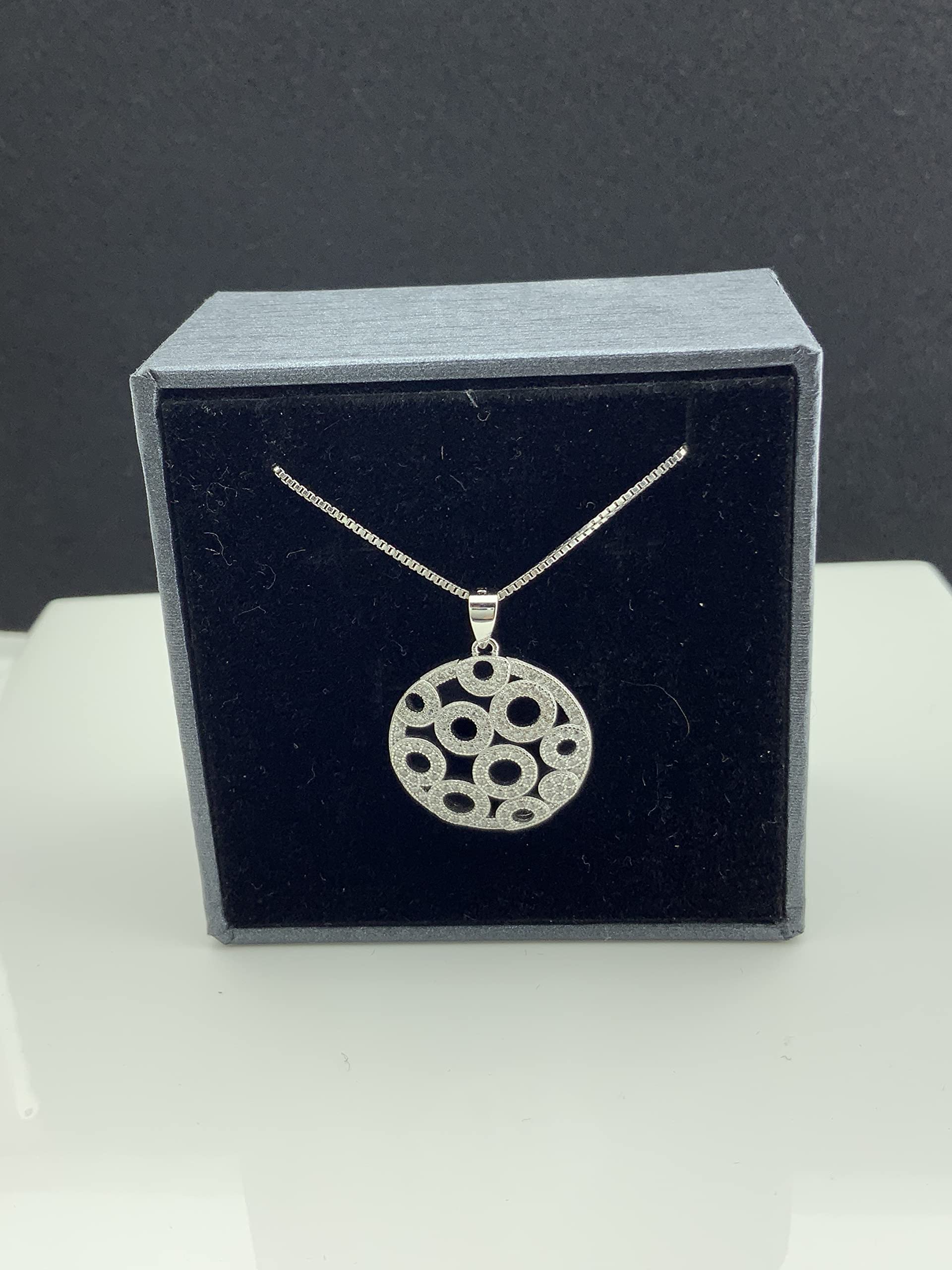 Sterling Silver Cz Charm Necklace for Women & Teens - Elegant Gift & Party Wear