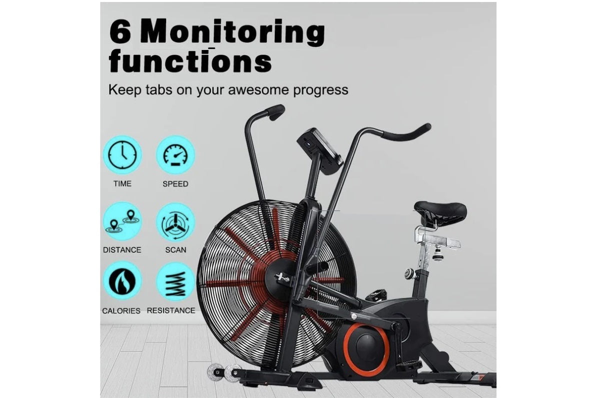 California Fitness AB5 Air Exercise Bike - Quiet Magnetic Resistance Indoor Cycling Bike for Home Gym, Cardio Workout & Weight Loss - Perfect for Small Spaces & Apartment Workouts