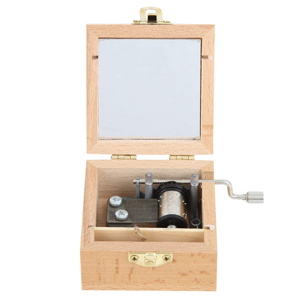 URRNDD Wooden Crank Music Box - Handcrafted Durable Music Box with High Accuracy, Elegant Home & Office Decor (Planet Design, Blue) - Perfect for Gifts, Relaxation & Ambient Music