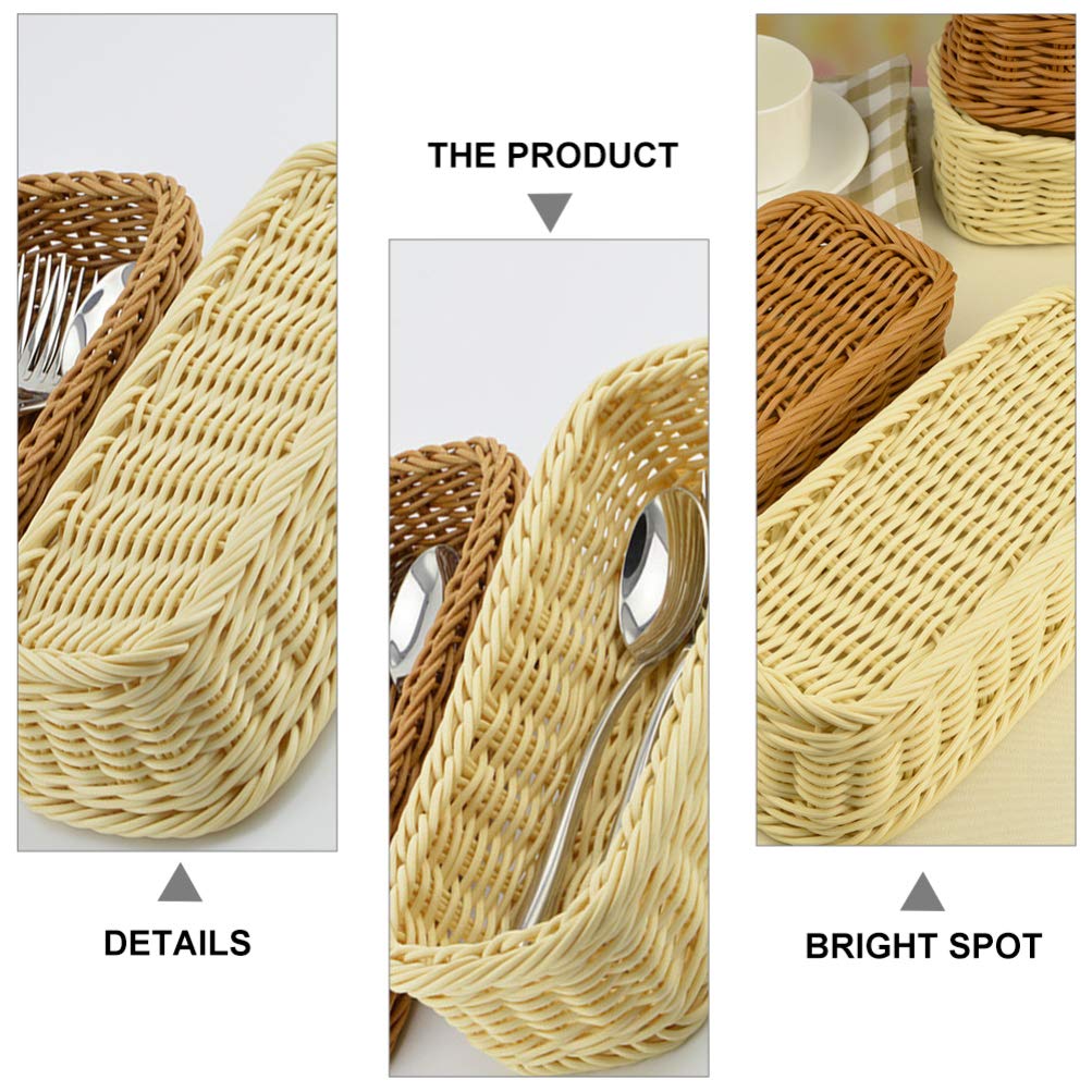 Japanese Woven Cutlery Storage Basket - Square PP Chopsticks Holder for Kitchen & Dining