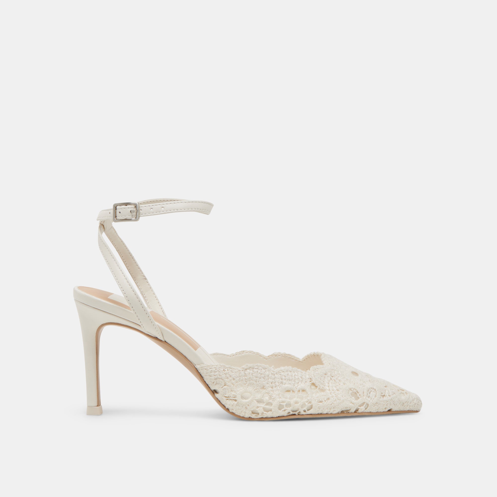Kenedy White Crochet Heels for Women - Elegant Lace-Up Summer Sandals for Weddings, Parties & Beach Outfits
