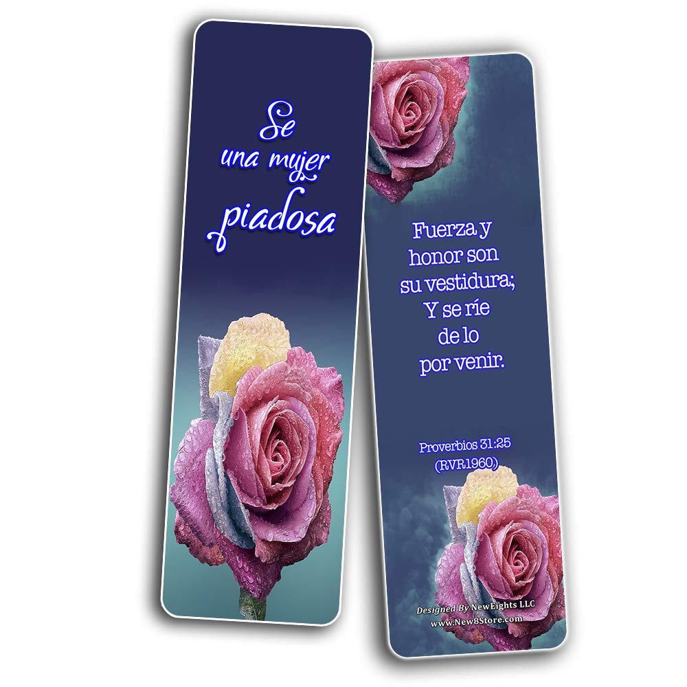 30 Pack Spanish Devotional Bible Verse Bookmarks for Women - Uplifting Bible Quotes & Inspirational Texts | Perfect for Daily Devotion, Bible Study, Church Gifts & Christian Encouragement
