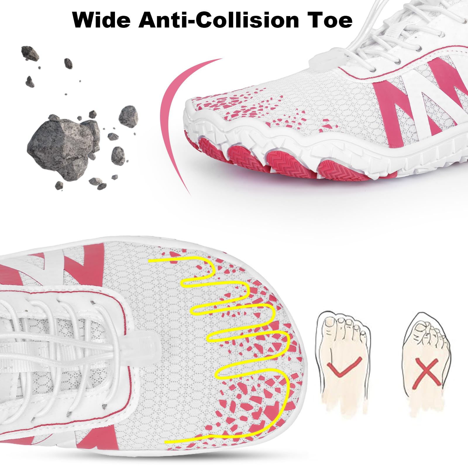Barefoot Hiking Shoes for Women & Men - Non-Slip Trail Running Shoes with Wide Toe Box | Zero Drop Minimalist Footwear for Healthy Grounded Walking | Breathable & Fashionable for Outdoor Activities, Gym Workouts & Daily Wear