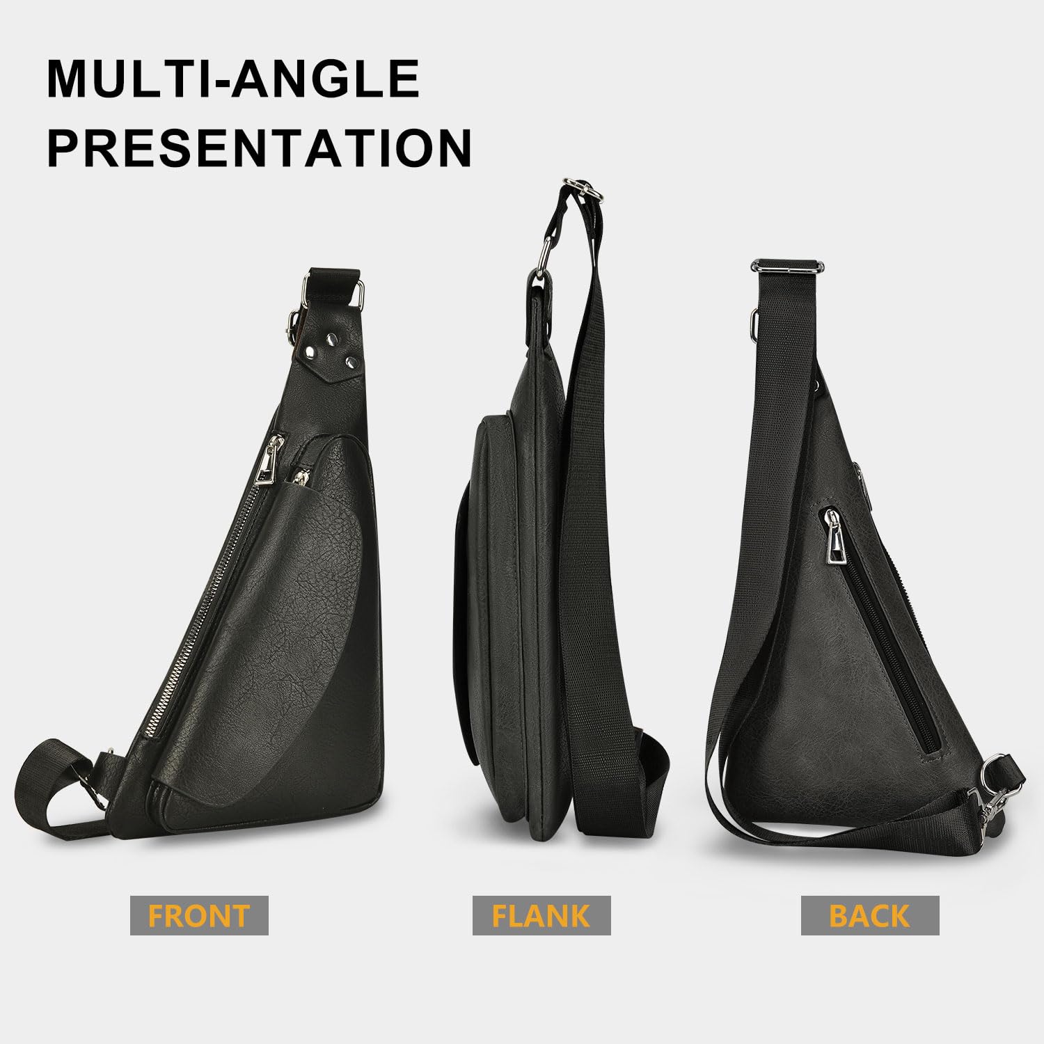 Premium Men's Leather Crossbody Sling Bag - Anti-Theft Lightweight Shoulder Bag for Business, Travel & Outdoor Activities | Perfect for Work Commute, Hiking, Camping & Daily Use