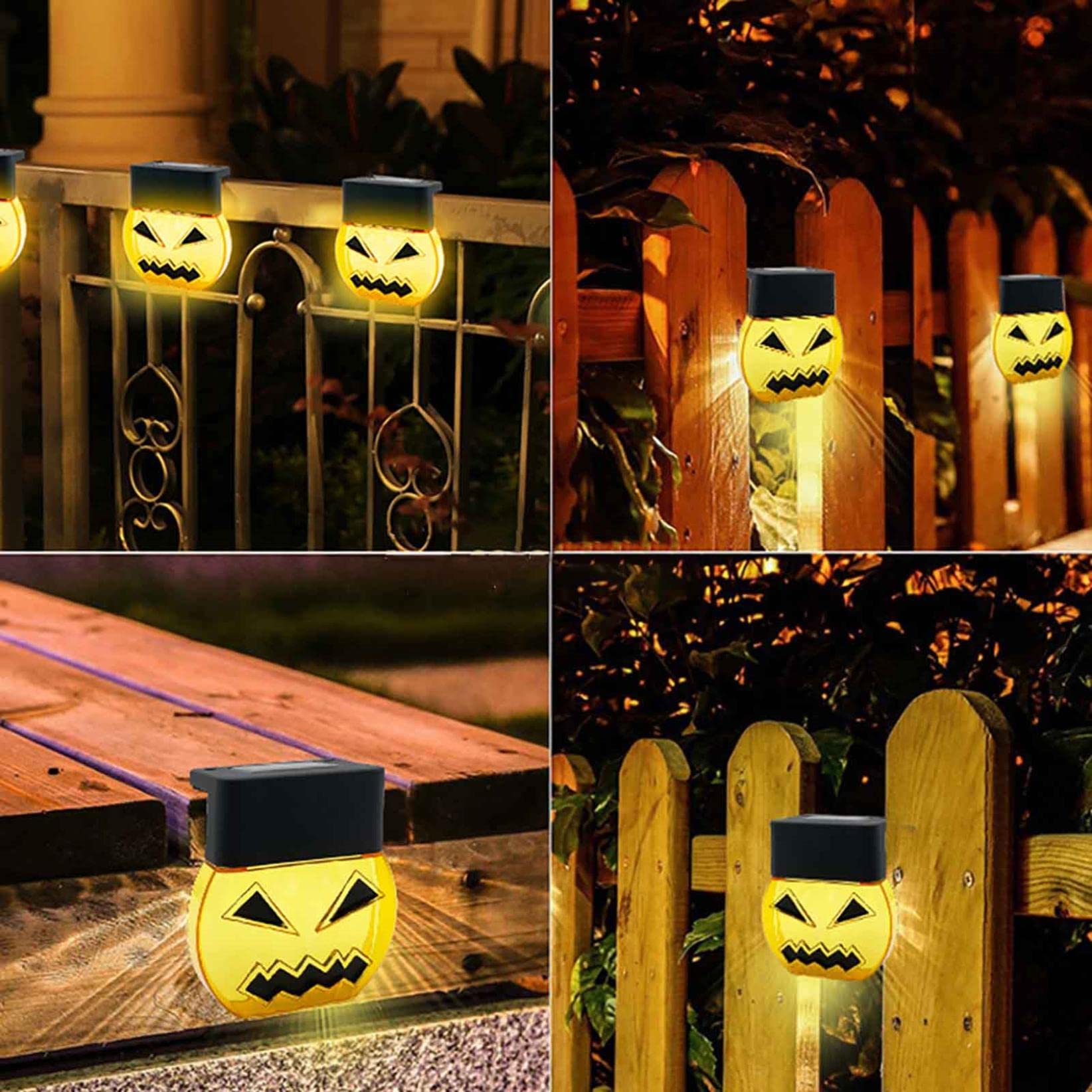 CrazyPig 2022 New Halloween Solar LED Pumpkin Lights - Waterproof Outdoor Decor for Garden, Fence, Steps, Patio - Perfect for Halloween Party & Home Decoration